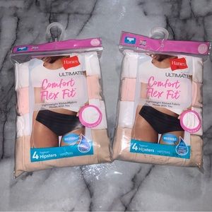 TWO 4-PK Hanes Comfort Flex Fit Hipster Panties Size 6 - Medium Price Firm